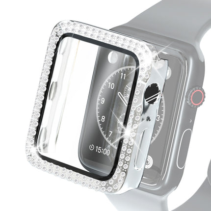 Electroplating PC Double Rows Diamond Protective Case with Tempered Glass Film For Apple Watch Series, For Apple Watch Series 6 / 5 / 4 / Watch SE 40mm, For Apple Watch Series 6 / 5 / 4 / Watch SE 44mm - DealBuddy