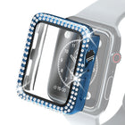 Electroplating PC Double Rows Diamond Protective Case with Tempered Glass Film For Apple Watch Series, 3 & 2 & 1 38mm, 3 & 2 & 1 42mm - DealBuddy