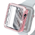 Electroplating PC Double Rows Diamond Protective Case with Tempered Glass Film For Apple Watch Series, 3 & 2 & 1 38mm, 3 & 2 & 1 42mm - DealBuddy