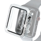 Electroplating PC Double Rows Diamond Protective Case with Tempered Glass Film For Apple Watch Series, 3 & 2 & 1 38mm, 3 & 2 & 1 42mm - DealBuddy