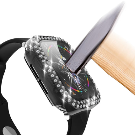Electroplating PC Double Rows Diamond Protective Case with Tempered Glass Film For Apple Watch Series, 3 & 2 & 1 38mm, 3 & 2 & 1 42mm - DealBuddy