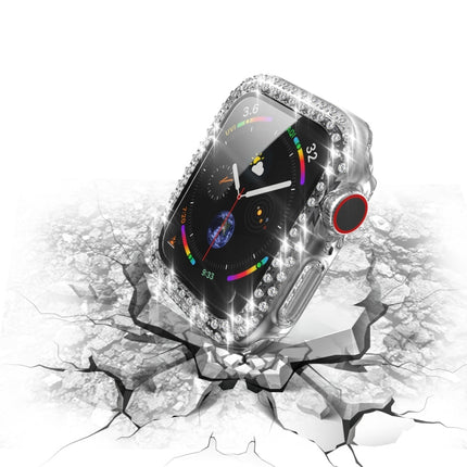 Electroplating PC Double Rows Diamond Protective Case with Tempered Glass Film For Apple Watch Series, 3 & 2 & 1 38mm, 3 & 2 & 1 42mm - DealBuddy