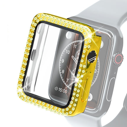 Electroplating PC Double Rows Diamond Protective Case with Tempered Glass Film For Apple Watch Series, 3 & 2 & 1 38mm, 3 & 2 & 1 42mm - DealBuddy