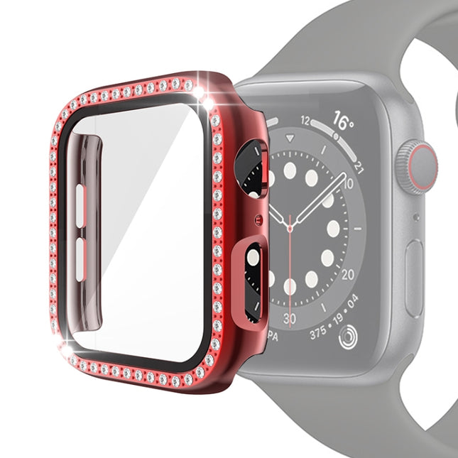 Electroplating PC Single Row Diamond Protective Case with Tempered Glass Film For Apple Watch Series - DealBuddy