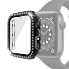 Electroplating PC Single Row Diamond Protective Case with Tempered Glass Film For Apple Watch Series, 3 & 2 & 1 38mm, 3 & 2 & 1 42mm - DealBuddy