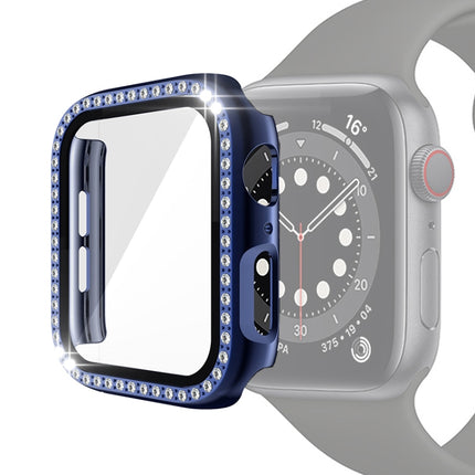 Electroplating PC Single Row Diamond Protective Case with Tempered Glass Film For Apple Watch Series, 3 & 2 & 1 38mm, 3 & 2 & 1 42mm - DealBuddy