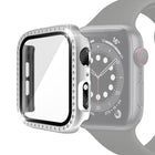 Electroplating PC Single Row Diamond Protective Case with Tempered Glass Film For Apple Watch Series, 3 & 2 & 1 38mm, 3 & 2 & 1 42mm - DealBuddy