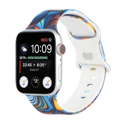 8-buckle Printed Replacement Strap Watchband For Apple Watch Series, 7 45mm / 6 & SE & 5 & 4 44mm / 3 & 2 & 1 42mm, 7 41mm / 6 & SE & 5 & 4 40mm / 3 & 2 & 1 38mm - DealBuddy