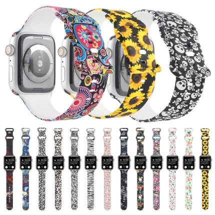 8-buckle Printed Replacement Strap Watchband For Apple Watch Series - DealBuddy