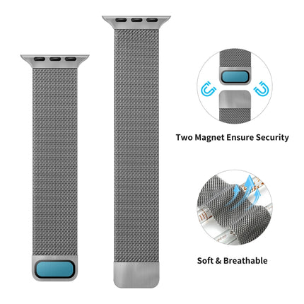 Double Section Milanese Magnetic Elasticity Replacement Strap Watchband For Apple Watch Series, 7 45mm / 6 & SE & 5 & 4 44mm / 3 & 2 & 1 42mm, 7 41mm / 6 & SE & 5 & 4 40mm / 3 & 2 & 1 38mm - DealBuddy