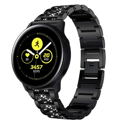 Three-beads Diamond Steel Replacement Strap Watchband, For Samsung Galaxy Watch Active2 - DealBuddy