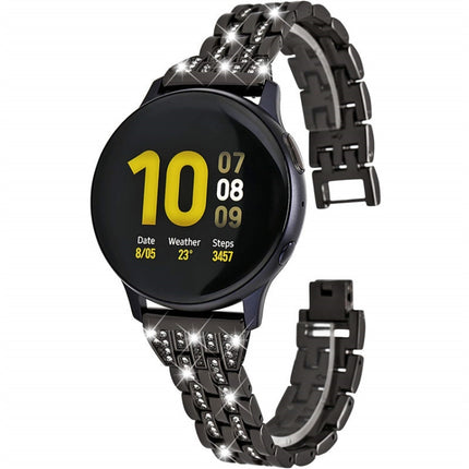 For Samsung Smart Watch Double Rows Diamond Steel Replacement Strap Watchband, 22mm - DealBuddy