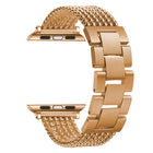 Six-chains Three-beads Steel Replacement Strap Watchband For Apple Watch Series, 7 41mm / 6 & SE & 5 & 4 40mm / 3 & 2 & 1 38mm, 7 45mm / 6 & SE & 5 & 4 44mm / 3 & 2 & 1 42mm - DealBuddy