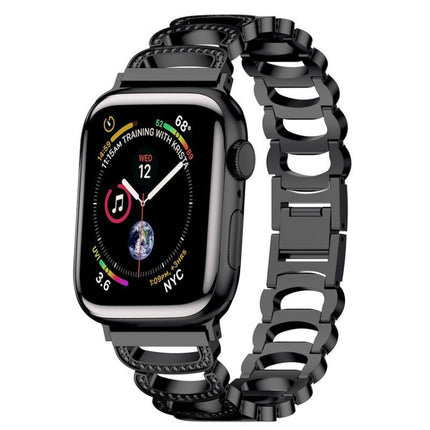 C-type Diamond Steel Replacement Strap Watchband For Apple Watch Series, 7 41mm / 6 & SE & 5 & 4 40mm / 3 & 2 & 1 38mm, 7 45mm / 6 & SE & 5 & 4 44mm / 3 & 2 & 1 42mm - DealBuddy