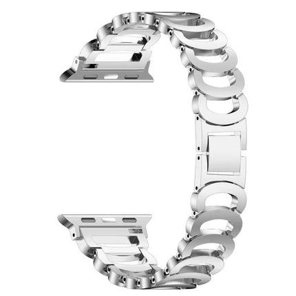 C-type Diamond Steel Replacement Strap Watchband For Apple Watch Series, 7 41mm / 6 & SE & 5 & 4 40mm / 3 & 2 & 1 38mm, 7 45mm / 6 & SE & 5 & 4 44mm / 3 & 2 & 1 42mm - DealBuddy