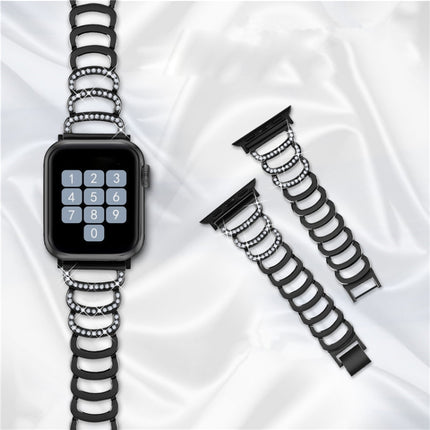 C-type Diamond Steel Replacement Strap Watchband For Apple Watch Series, 7 41mm / 6 & SE & 5 & 4 40mm / 3 & 2 & 1 38mm, 7 45mm / 6 & SE & 5 & 4 44mm / 3 & 2 & 1 42mm - DealBuddy