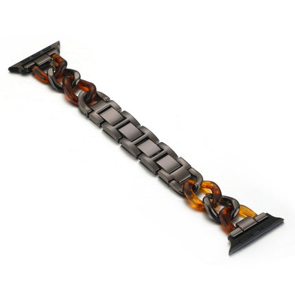Cowboy Chain + Resin Metal Replacement Strap Watchband For Apple Watch Series, 7 41mm / 6 & SE & 5 & 4 40mm / 3 & 2 & 1 38mm, 7 45mm / 6 & SE & 5 & 4 44mm / 3 & 2 & 1 42mm - DealBuddy
