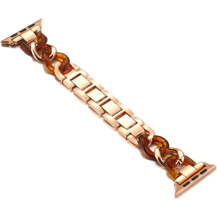 Cowboy Chain + Resin Metal Replacement Strap Watchband For Apple Watch Series, 7 41mm / 6 & SE & 5 & 4 40mm / 3 & 2 & 1 38mm, 7 45mm / 6 & SE & 5 & 4 44mm / 3 & 2 & 1 42mm - DealBuddy