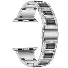 Three-beads Diamond + Gemstone Replacement Strap Watchband For Apple Watch Series, 7 41mm / 6 & SE & 5 & 4 40mm / 3 & 2 & 1 38mm, 7 45mm / 6 & SE & 5 & 4 44mm / 3 & 2 & 1 42mm - DealBuddy