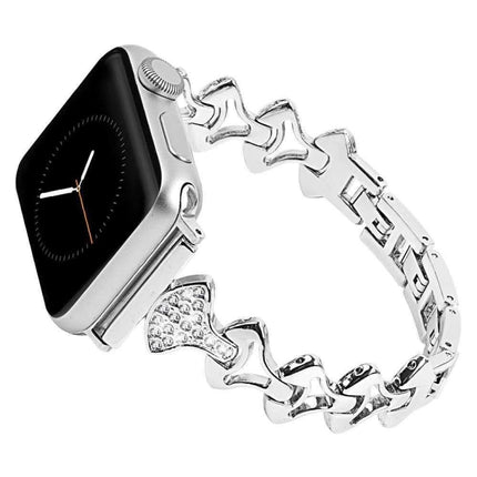 Sector Shape Diamond Metal Replacement Strap Watchband For Apple Watch Series - DealBuddy