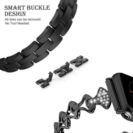 Sector Shape Diamond Metal Replacement Strap Watchband For Apple Watch Series, 7 41mm / 6 & SE & 5 & 4 40mm / 3 & 2 & 1 38mm, 7 45mm / 6 & SE & 5 & 4 44mm / 3 & 2 & 1 42mm - DealBuddy