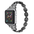 Diamond Stainless Steel Replacement Strap Watchband For Apple Watch Series, 7 41mm / 6 & SE & 5 & 4 40mm / 3 & 2 & 1 38mm, 7 45mm / 6 & SE & 5 & 4 44mm / 3 & 2 & 1 42mm - DealBuddy
