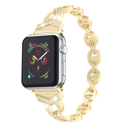 Diamond Stainless Steel Replacement Strap Watchband For Apple Watch Series, 7 41mm / 6 & SE & 5 & 4 40mm / 3 & 2 & 1 38mm, 7 45mm / 6 & SE & 5 & 4 44mm / 3 & 2 & 1 42mm - DealBuddy