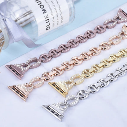 Diamond Stainless Steel Replacement Strap Watchband For Apple Watch Series, 7 41mm / 6 & SE & 5 & 4 40mm / 3 & 2 & 1 38mm, 7 45mm / 6 & SE & 5 & 4 44mm / 3 & 2 & 1 42mm - DealBuddy