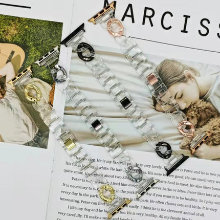 Transparent Cowboy Chain Replacement Strap Watchband For Apple Watch Series - DealBuddy