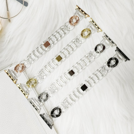 Transparent Cowboy Chain Replacement Strap Watchband For Apple Watch Series - DealBuddy