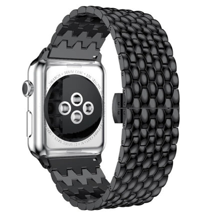 Fish-scale Texture Metal Replacement Strap Watchband For Apple Watch Series, 7 41mm / 6 & SE & 5 & 4 40mm / 3 & 2 & 1 38mm, 7 45mm / 6 & SE & 5 & 4 44mm / 3 & 2 & 1 42mm - DealBuddy