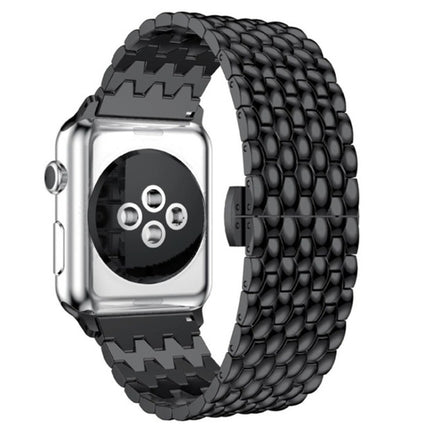 Fish-scale Texture Metal Replacement Strap Watchband For Apple Watch Series, 7 41mm / 6 & SE & 5 & 4 40mm / 3 & 2 & 1 38mm, 7 45mm / 6 & SE & 5 & 4 44mm / 3 & 2 & 1 42mm - DealBuddy
