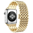 Fish-scale Texture Metal Replacement Strap Watchband For Apple Watch Series, 7 41mm / 6 & SE & 5 & 4 40mm / 3 & 2 & 1 38mm, 7 45mm / 6 & SE & 5 & 4 44mm / 3 & 2 & 1 42mm - DealBuddy
