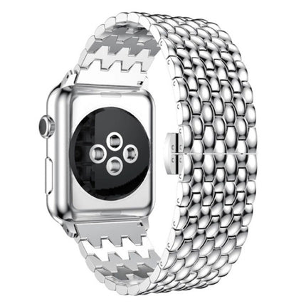 Fish-scale Texture Metal Replacement Strap Watchband For Apple Watch Series, 7 41mm / 6 & SE & 5 & 4 40mm / 3 & 2 & 1 38mm, 7 45mm / 6 & SE & 5 & 4 44mm / 3 & 2 & 1 42mm - DealBuddy