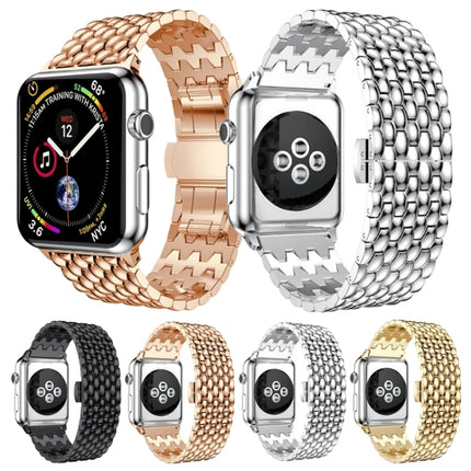 Fish-scale Texture Metal Replacement Strap Watchband For Apple Watch Series, 7 41mm / 6 & SE & 5 & 4 40mm / 3 & 2 & 1 38mm, 7 45mm / 6 & SE & 5 & 4 44mm / 3 & 2 & 1 42mm - DealBuddy