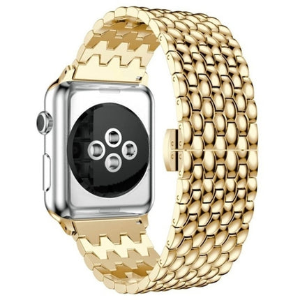 Fish-scale Texture Metal Replacement Strap Watchband For Apple Watch Series, 7 41mm / 6 & SE & 5 & 4 40mm / 3 & 2 & 1 38mm, 7 45mm / 6 & SE & 5 & 4 44mm / 3 & 2 & 1 42mm - DealBuddy
