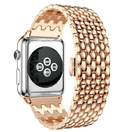 Fish-scale Texture Metal Replacement Strap Watchband For Apple Watch Series, 7 41mm / 6 & SE & 5 & 4 40mm / 3 & 2 & 1 38mm, 7 45mm / 6 & SE & 5 & 4 44mm / 3 & 2 & 1 42mm - DealBuddy
