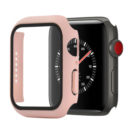 Shockproof PC+Tempered Glass Protective Case with Packed Carton For Apple Watch 44mm(Orange)