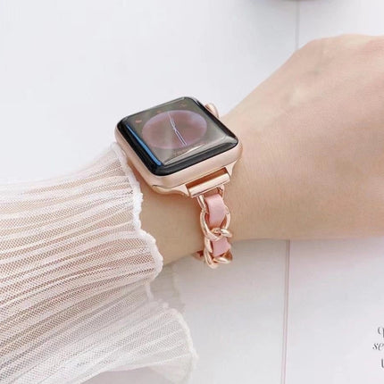 Single Row Metal Replacement Strap Watchband For Apple Watch Series, 7 41mm / 6 & SE & 5 & 4 40mm / 3 & 2 & 1 38mm, 7 45mm / 6 & SE & 5 & 4 44mm / 3 & 2 & 1 42mm - DealBuddy
