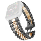 Women Five Beads Stainless Steel Replacement Watchband Width: 20mm  For Apple Watch Series, 7 45mm / 6 & SE & 5 & 4 44mm / 3 & 2 & 1 42mm, 7 41mm / 6 & SE & 5 & 4 40mm / 3 & 2 & 1 38mm - DealBuddy