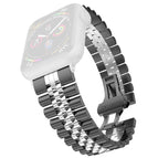 7 45mm / 6 & SE & 5 & 4 44mm / 3 & 2 & 1 42mm / Black + Silver