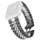Women Five Beads Stainless Steel Replacement Watchband Width: 20mm  For Apple Watch Series, 7 45mm / 6 & SE & 5 & 4 44mm / 3 & 2 & 1 42mm, 7 41mm / 6 & SE & 5 & 4 40mm / 3 & 2 & 1 38mm - DealBuddy