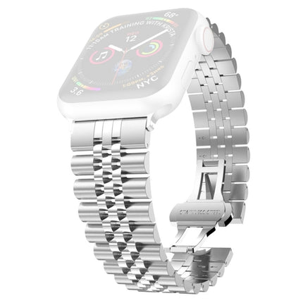 Women Five Beads Stainless Steel Replacement Watchband Width: 20mm  For Apple Watch Series, 7 45mm / 6 & SE & 5 & 4 44mm / 3 & 2 & 1 42mm, 7 41mm / 6 & SE & 5 & 4 40mm / 3 & 2 & 1 38mm - DealBuddy