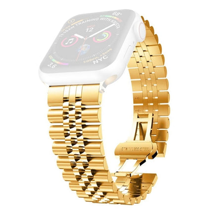 Women Five Beads Stainless Steel Replacement Watchband Width: 20mm  For Apple Watch Series, 7 45mm / 6 & SE & 5 & 4 44mm / 3 & 2 & 1 42mm, 7 41mm / 6 & SE & 5 & 4 40mm / 3 & 2 & 1 38mm - DealBuddy