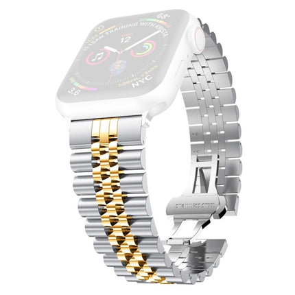 Women Five Beads Stainless Steel Replacement Watchband Width: 20mm  For Apple Watch Series, 7 45mm / 6 & SE & 5 & 4 44mm / 3 & 2 & 1 42mm, 7 41mm / 6 & SE & 5 & 4 40mm / 3 & 2 & 1 38mm - DealBuddy