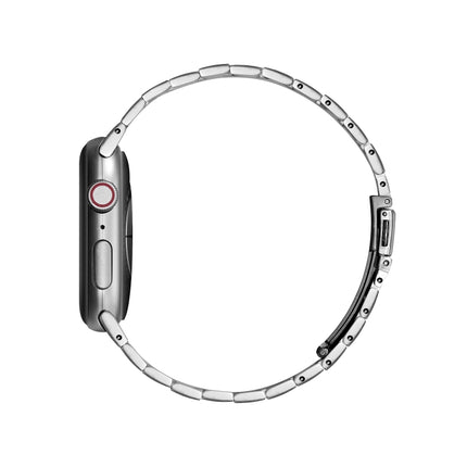 Ultra-thin Three-bead Metal Replacement Strap Watchband For Apple Watch Series, 7 41mm / 6 & SE & 5 & 4 40mm / 3 & 2 & 1 38mm, 7 45mm / 6 & SE & 5 & 4 44mm / 3 & 2 & 1 42mm - DealBuddy