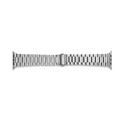Ultra-thin Three-bead Metal Replacement Strap Watchband For Apple Watch Series, 7 41mm / 6 & SE & 5 & 4 40mm / 3 & 2 & 1 38mm, 7 45mm / 6 & SE & 5 & 4 44mm / 3 & 2 & 1 42mm - DealBuddy