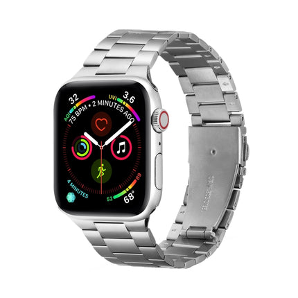 Ultra-thin Three-bead Metal Replacement Strap Watchband For Apple Watch Series, 7 41mm / 6 & SE & 5 & 4 40mm / 3 & 2 & 1 38mm, 7 45mm / 6 & SE & 5 & 4 44mm / 3 & 2 & 1 42mm - DealBuddy