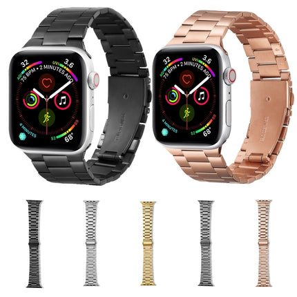 Ultra-thin Three-bead Metal Replacement Strap Watchband For Apple Watch Series, 7 41mm / 6 & SE & 5 & 4 40mm / 3 & 2 & 1 38mm, 7 45mm / 6 & SE & 5 & 4 44mm / 3 & 2 & 1 42mm - DealBuddy