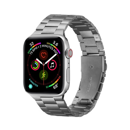 Ultra-thin Three-bead Metal Replacement Strap Watchband For Apple Watch Series, 7 41mm / 6 & SE & 5 & 4 40mm / 3 & 2 & 1 38mm, 7 45mm / 6 & SE & 5 & 4 44mm / 3 & 2 & 1 42mm - DealBuddy